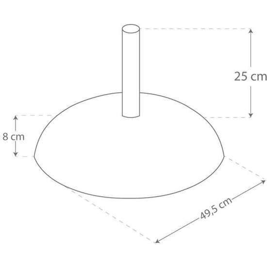 SOPORTE DE PARASOL CEMENTO 25 KG TUBO 4,8 CM 50X34 CM image 2