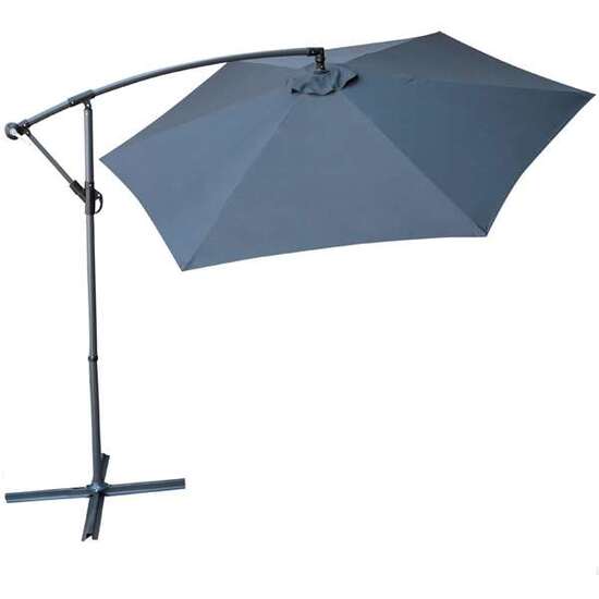 PARASOL EXCÉNTRICO 300 CM CON MÁSTIL DE ALUMINIO 4,2 CM COLOR GRIS image 0