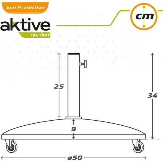 SOPORTE DE PARASOL CEMENTO CON RUEDAS 25 KG TUBO 4,8 CM 50X34 CM image 4