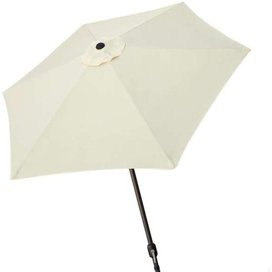 PARASOL 270 CM CON CHIMENEA Y MÁSTIL DE ALUMINIO 3,8 CM COLOR CREMA image 0