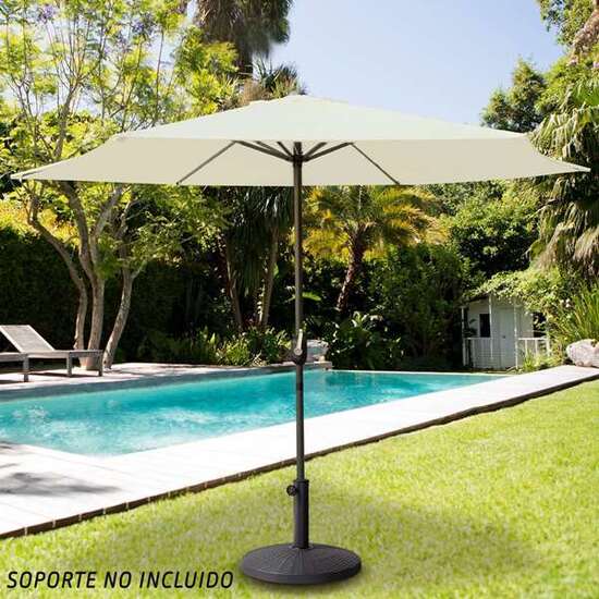 PARASOL 270 CM CON CHIMENEA Y MÁSTIL DE ALUMINIO 3,8 CM COLOR CREMA image 5