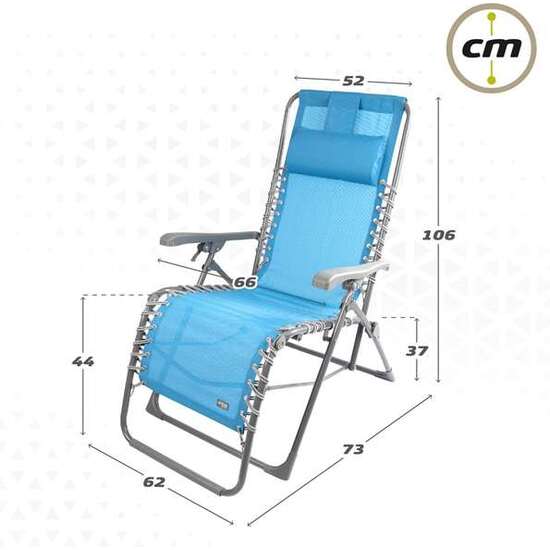 TUMBONA TEXTILENO AZUL CORAL AKTIVE 160X52X76/106CM image 0