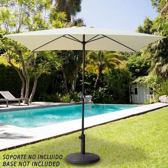 PARASOL DE TERRAZA CUADRADO 270X270 CM CON CHIMENEA Y MÁSTIL DE ALUMINIO AKTIVE image 1