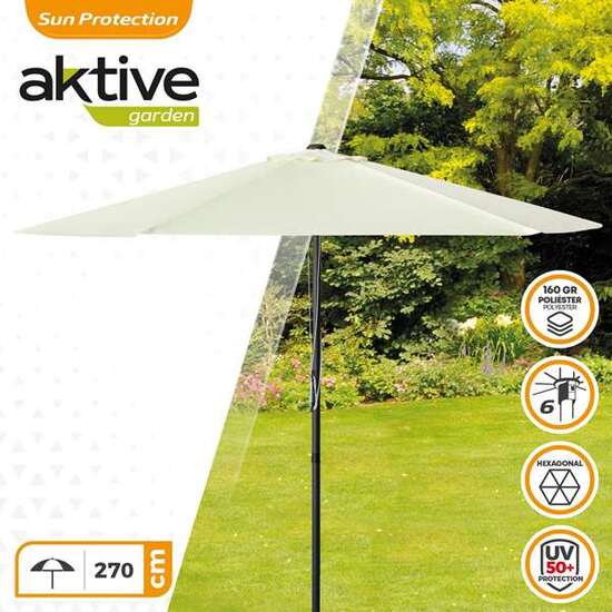 PARASOL DE TERRAZA REDONDO 270 CM CON CHIMENEA Y MÁSTIL DE ALUMINIO 3,8 CM AKTIVE image 1