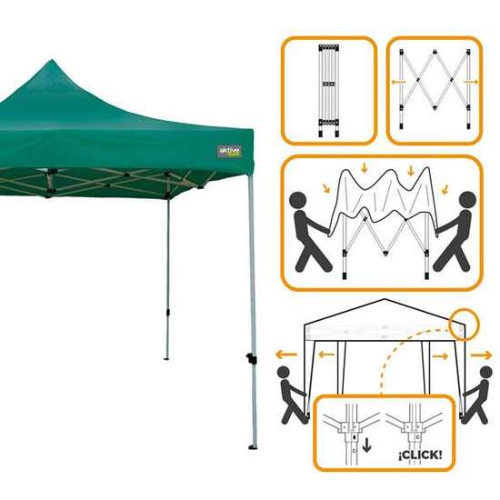CENADOR PLEGABLE VERDE ALTURA AJUSTABLE 300X300X220 CM image 3