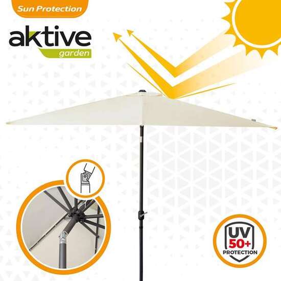 PARASOL DE TERRAZA CUADRADO 300X300 CM CON CHIMENEA Y MÁSTIL DE ALUMINIO AKTIVE image 1