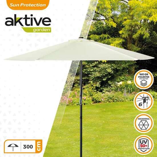 PARASOL DE TERRAZA REDONDO 300 CM CON CHIMENEA Y MÁSTIL DE ALUMINIO 4,8 CM AKTIVE image 5