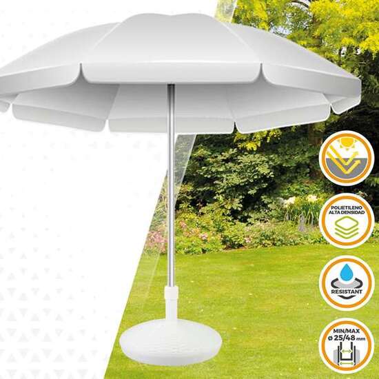 SOPORTE PARASOL POLIRESINA BLANCA 30 KGS TUBO 4,8 CM D58X35 CM image 4