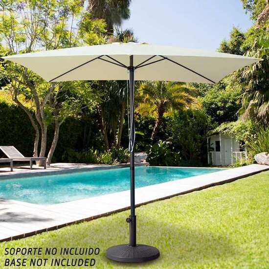 PARASOL DE TERRAZA CUADRADO 300X300 CM CON CHIMENEA Y MÁSTIL DE ALUMINIO 4,8 CM AKTIVE image 1