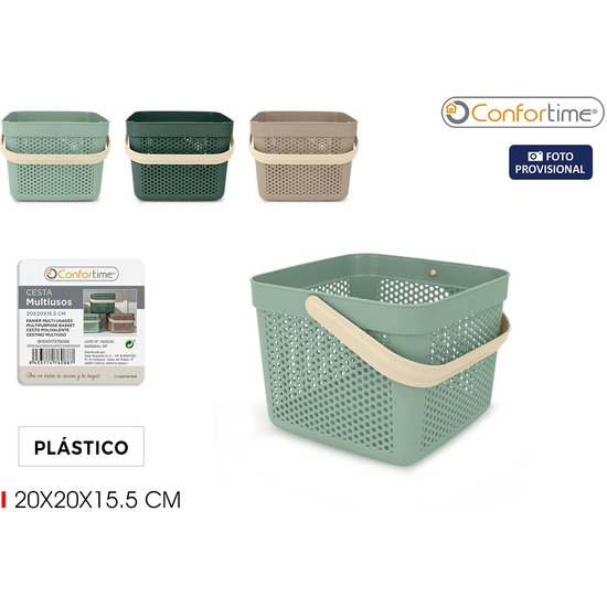 CESTA MULTIUSOS PLASTICO 20X20X15.5 CONFORTIME image 0