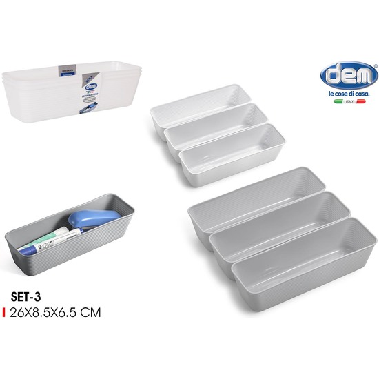 SET-3 CESTAS MULTIUSOS PLASTICO DEM image 0