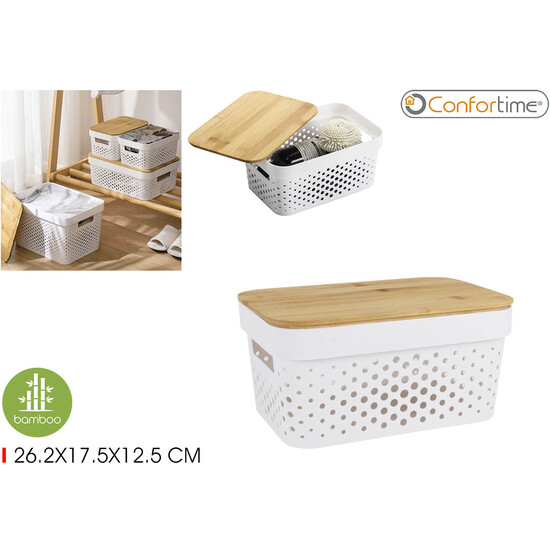 CAJA ORDENA.MULTIU.PLAST.TAPA BAMBU CONFORTIME image 0