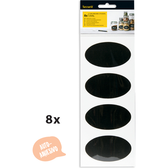 #-144-PACK 8PIZARRAS OVALES AUTOAD. 4.7X8X0.004CM image 0