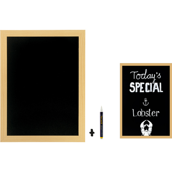 PIZARRA PARED TECA WOODY+MARCADOR TIZA LIQ. image 0