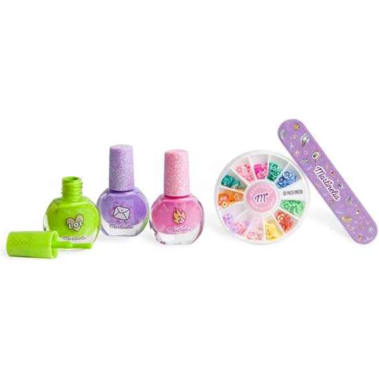 KIT DE UÑAS SUPER GIRL MARTINELIA. INCLUYE 3 ESMALTES DE UÑAS X 4ML, LIMA Y DECORACIONES DE UÑAS. image 1