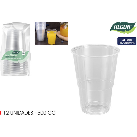 SET-12 VASO TRANSPARENTE 500CC ALGON image 0