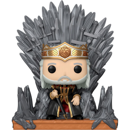 FIGURA POP DELUXE HOUSE OF THE DRAGON VISERYS ON THE IRON THRONE image 0