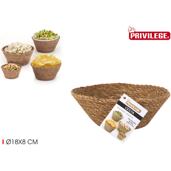 CESTA SEAGRASS REDONDA 18X8CM PRIVILEGE image 0