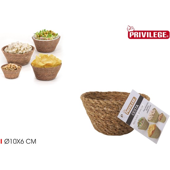 CESTA SEAGRASS REDONDA 10X6CM PRIVILEGE image 0