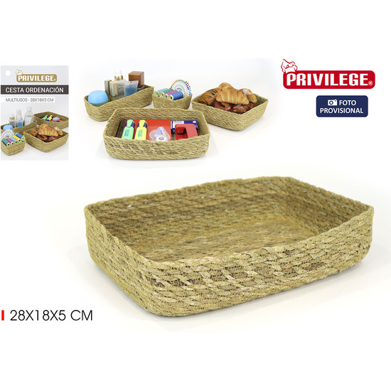 CESTA ORDENACION SEAGRASS 28X18X5CM PRIVILEGE image 0