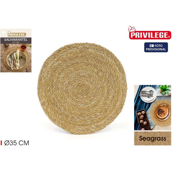 SALVAMANTEL SEAGRASS REDONDO 35CM PRIVILEGE image 0