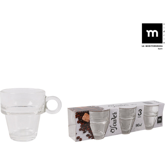 SET 3 TAZAS CAFE 90ML TOWER  MD image 0