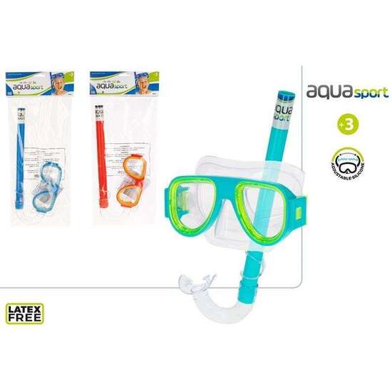 MASCARA Y TUBO DE RESPIRACIÓN SNORKEL DE SILICONA INFANTIL (+ 3 AÑOS) - MODELOS SURTIDOS image 0