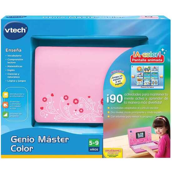 ORDENADOR GENIO MASTER COLOR BILINGÜE ROSA CON 180 ACTIVIDADES 18X27X4 CM image 3