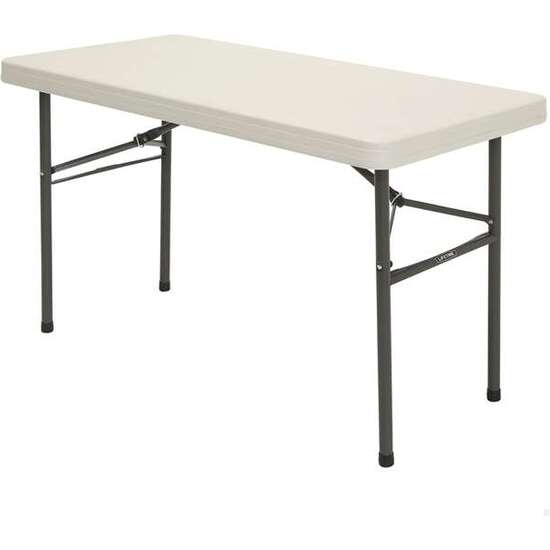 MESA RECTANGULAR PLEGABLE COLOR CREMA LIFETIME 122X61X74 CM image 0