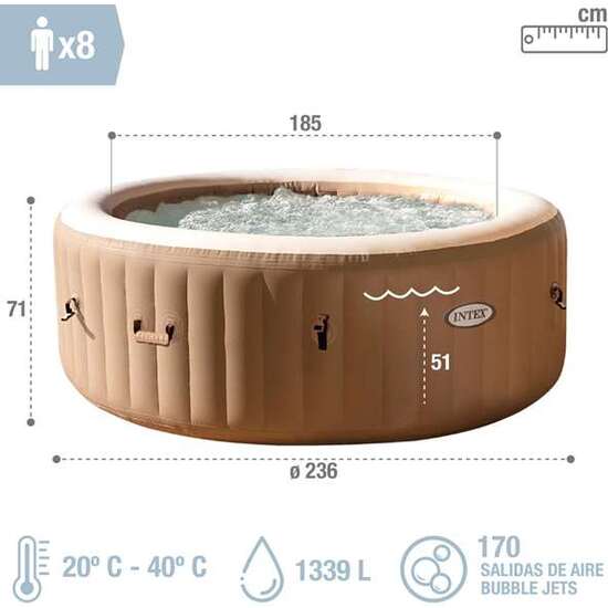 JACUZZI PURESPA BURBUJAS REDONDO BEIG D236 X 71 CM 1339 LITROS image 2