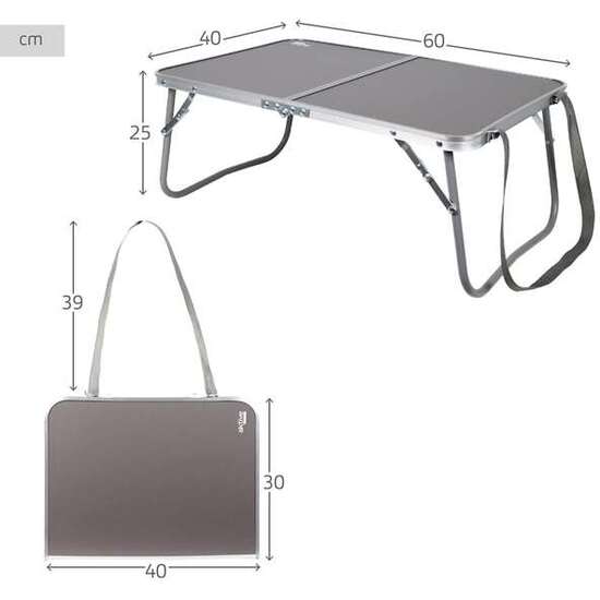 MESA DE CAMPING PLEGABLE DE ALUMINIO COLOR ANTRACITA 60X40X25CM image 4