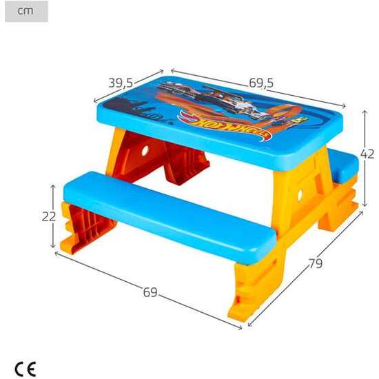 MESA DE PICNIC INFANTIL HOT WHEELS 42X69X79CM image 3