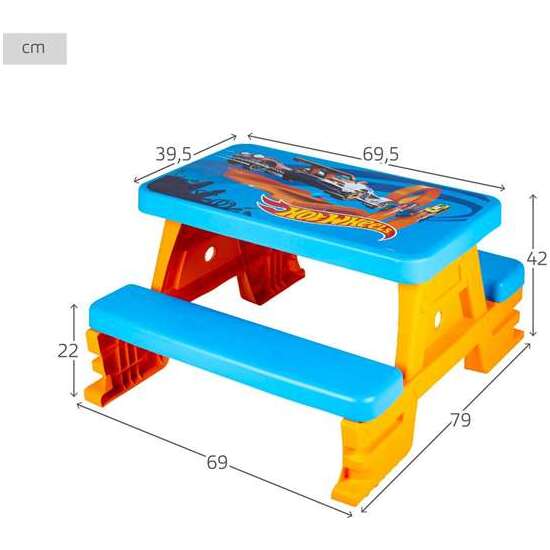 MESA DE PICNIC INFANTIL HOT WHEELS 42X69X79CM image 7