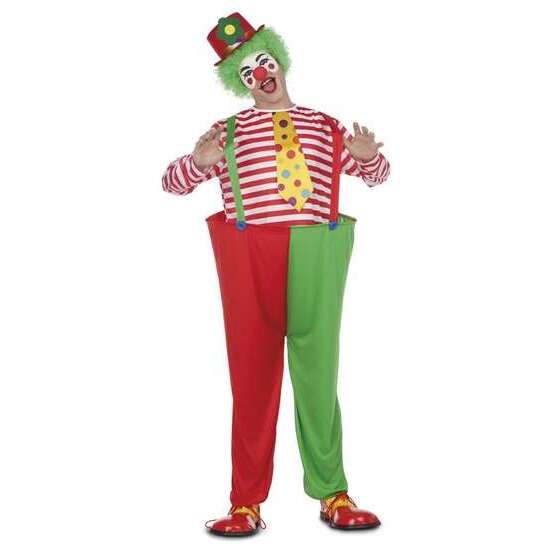 DISFRAZ PAYASO ARO CAMISETA CON CORBATA, PANTALONES CON TIRANTES Y ARO TALLA  M/L image 0