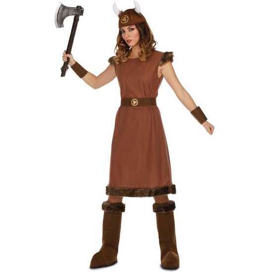 DISFRAZ VIKINGA ODIN SOMBRERO, VESTIDO, CINTURÓN, MUÑEQUERAS Y CUBREBOTAS TALLA  M/L image 2