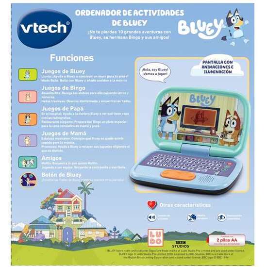 ORDENADOR ACTIVIDADES DE BLUEY PANTALLA LCD CON LUZ Y 10 ACTIVIDADES. 30X7,8X33 CM image 4