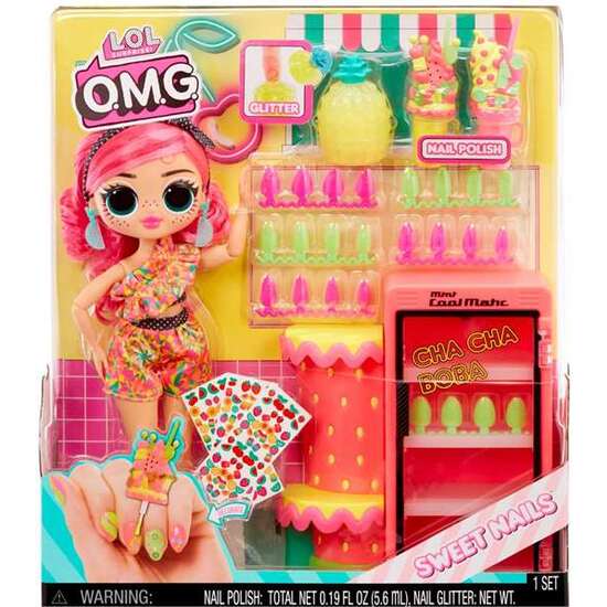 MUÑECA L.O.L. SURPRISE OMG SWEET NAILS CON TIENDA DE FRUTAS PINKY POPS  31.75X21.92X26.27 CM image 0