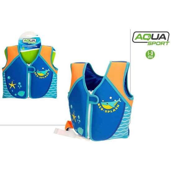 CHALECO NATACIÓN DE NEOPRENO AQUA SPORT CON AYUDA A FLOTACIÓN (TALLA 2-3 AÑOS) image 0