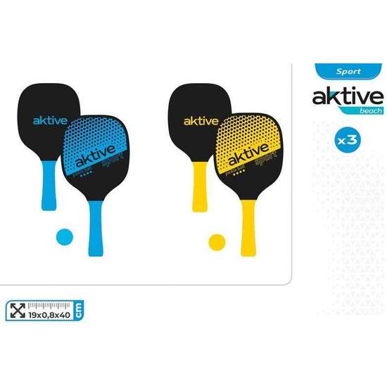 RAQUETAS DE MADERA AKTIVE PICKLE BALL CON PELOTA 40X0,8X19,5CM - MODELOS SURTIDOS image 0