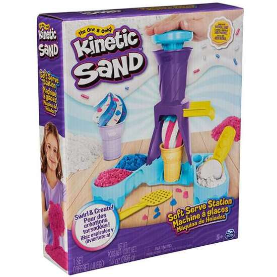 MÁQUINA DE HELADOS KINETIC SAND. INCLUYE 396 G DE ARENA (AZUL,ROSA Y BLANCA) 22,9X6,6X27,9 CM image 0