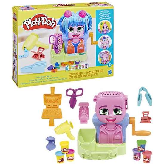 PLAYDOH PELUQUERÍA CON ESTILO, INCLUYE 6 BOTES DE PLASTILINA Y ACCESORIOS image 0