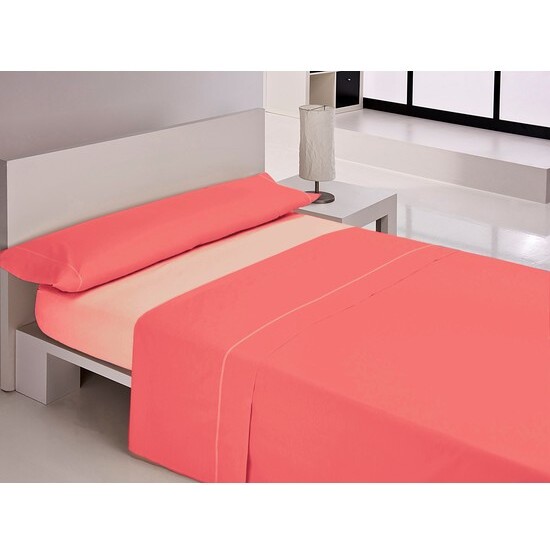 JUEGO DE SÁBANAS 3 PZAS LISO MICROFIBRA VEGAS 150CM CORAL image 0