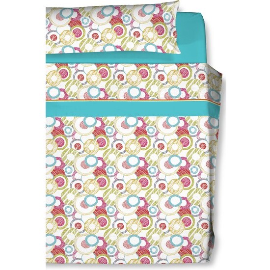 JUEGO DE SÁBANAS ESTAMPADO CARLA RUBINI 135CM TURQUESA image 0