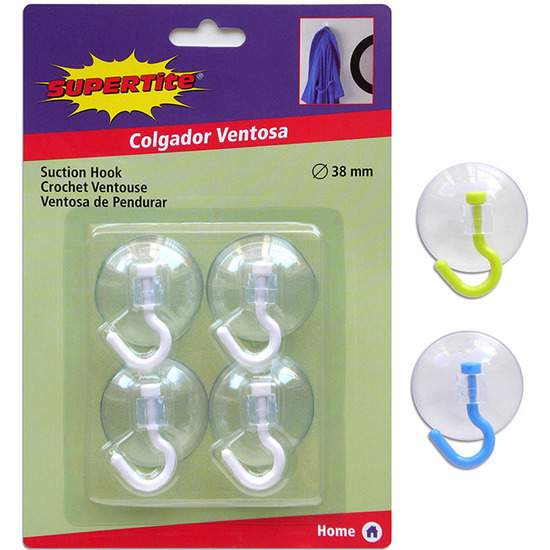 PVC SUCTION HOOK 38MM SET OF 4 UNITS image 0