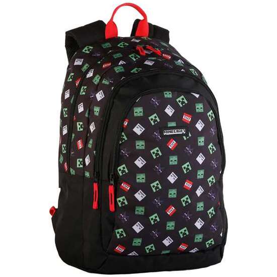 MOCHILA PRIMARIA MINECRAFT TNT  DOBLE COMPARTIMENTO , ADAPTABLE A CARRO.  44 X 30 X 20 CM. image 0