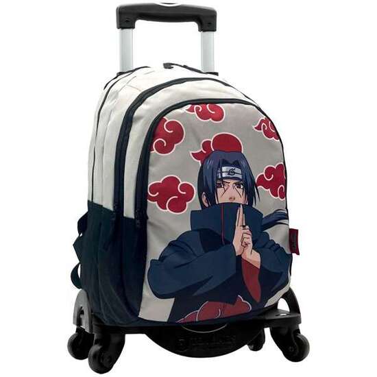 MOCHILA PRIMARIA NARUTO ITACHI  DOBLE COMPARTIMENTO ADAPTABLE + CARRO NEGRO T963 . 44 X 30 X 20 CM. image 0