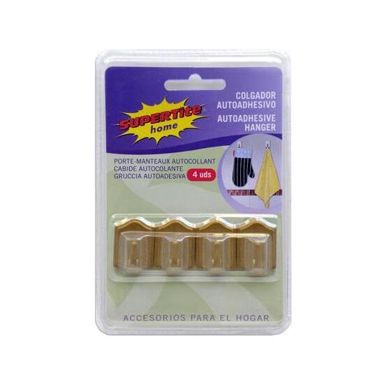SUPERTITE BROWN ADHESIVE WALL HOOK 4 PCS image 0