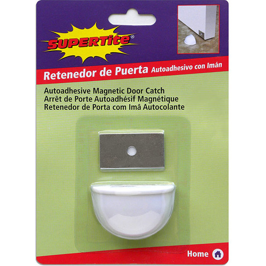 MAGNETIC DOOR CATCH FLOOR ADHESIVE WHITE image 0