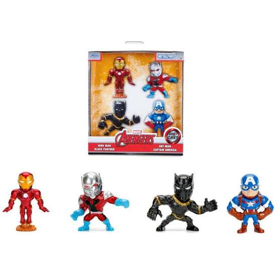 CONJUNTO DE  4 FIGURAS DE METAL AVENGERS 7 CM. image 0