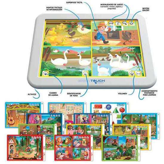 JUEGO EDUCA TOUCH TÁCTIL CON 4 CUENTA CUENTOS Y 12 LÁMINAS DE ACTIVIDADES image 2